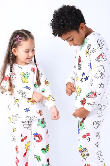 Boyanabilir Çocuk Pijama Takımı (6'lı kalem hediyeli)